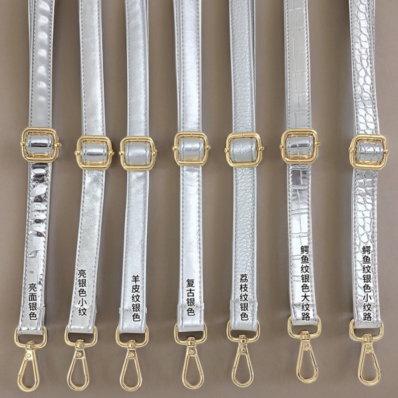 Bag Strap Accessories Silver Women's Bag Replacement Strap Silver-Gray Crossbody Bag Strap Single Shoulder Bag Adjustable Strap Extended Crossbody Strap