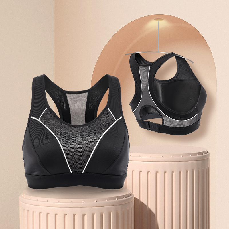 Sports Bra for Women, Shockproof, Large Bust, Summer, Shock-Absorbing, Professional Vest, Running, Minimizes Bust, Fitness, High-Intensity, Plus Size Bra