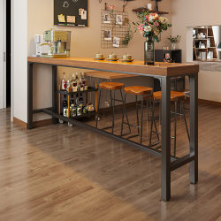 Table and Chair Set, High Table, Bar Table, Home Balcony Leisure Small Bar, Wall-Mounted Long Narrow Table, Simple for Milk Tea Shop