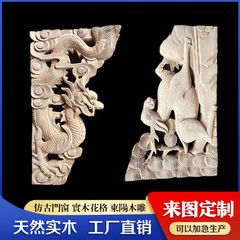 New Products Dongyang Wooden Sculpture Chinese Dragon Solid Wood Garden Temple Ancient Bull Leg