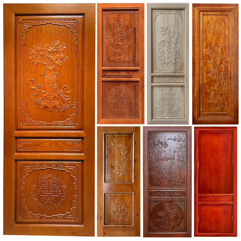 Dongyang wood carving factory direct sales Chinese style solid wood antique solid carved doors and windows grate floating door hollow screen