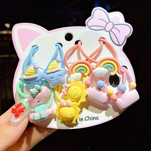 Детская заколка для волос, резинка для волос на шнурке, карточки, ювелирное украшение, комплект, упаковка, популярно в интернете, «сделай сам»