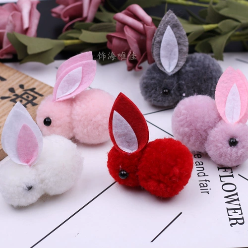 Демисезонный плюшевый кролик, заколка для волос ручной работы, ободок, аксессуар для волос, набор материалов, аксессуар для сумки, поделки ручной работы