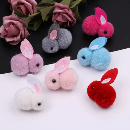 Демисезонный плюшевый кролик, заколка для волос ручной работы, ободок, аксессуар для волос, набор материалов, аксессуар для сумки, поделки ручной работы