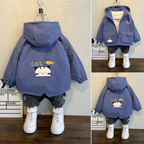 Boys coat spring and autumn clothes 2021 new foreign baby handsome assault clothes tide children Korean coat trench coat