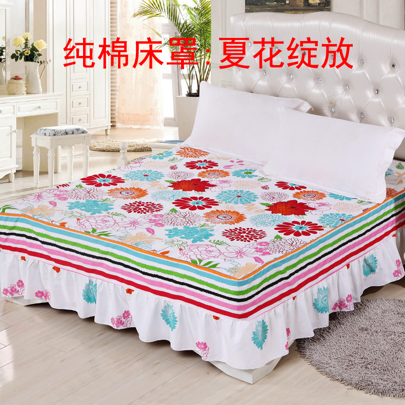 Giường cotton trải giường đơn chiếc giường đơn 1,2m cotton 1,5 Học sinh Hàn Quốc Phong cách châu Âu 1,8 m giường đôi ga trải giường gội đầu