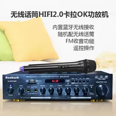 Home power amplifier professional karaoke high power home theater card box wireless microphone 2 0 power amplifier