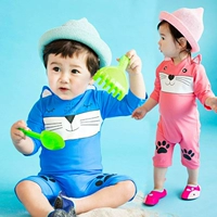 Áo tắm cho trẻ em Xiêm ngắn tay ngắn Quần áo bé trai và bé gái Dễ thương bé Phim hoạt hình bé gái bé gái - Bộ đồ bơi của Kid quần áo bơi trẻ em