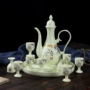 Jingdezhen gốm rượu vang thiết lập nhà Trung Quốc tách rượu cổ tòa cao chân hip bình rượu vang trắng đặt - Rượu vang đồ khui rượu