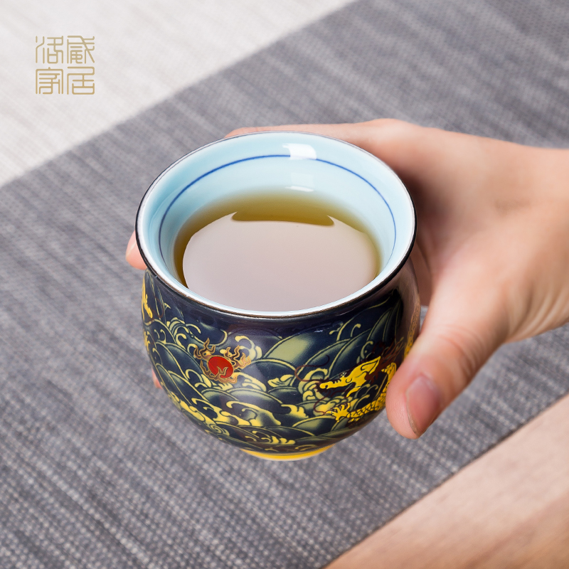 Blower, cup double iron fitting a single cup of household water proof kung fu tea tea jingdezhen ceramic cup