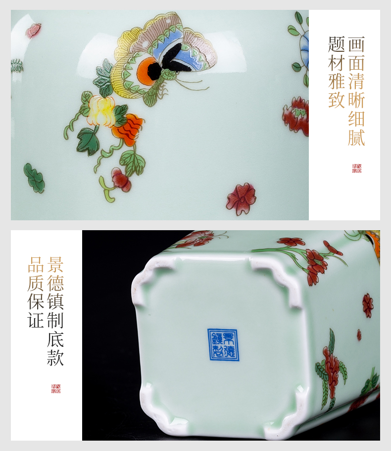 Big yards, celadon ceramic tea set portable pu - erh tea storage box storage tanks seal tank large caddy fixings