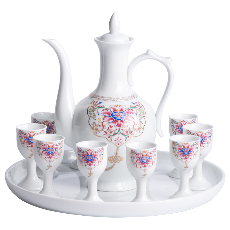 Wine, liquor cup home singularity points of Chinese liquor small wind a small handleless Wine cup of jingdezhen ceramic Wine suits for