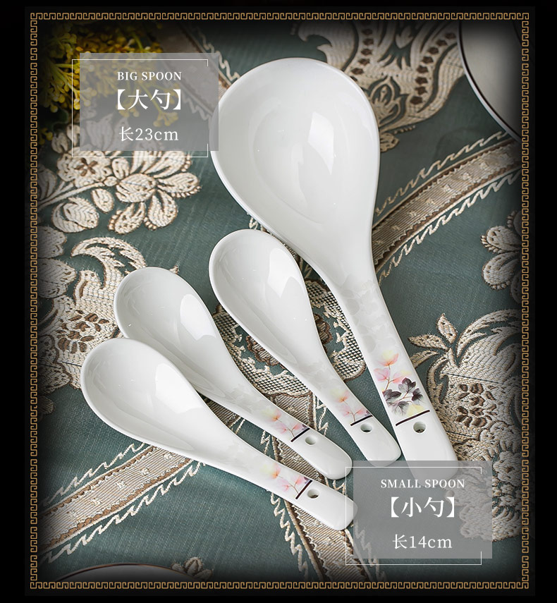 Light key-2 luxury suits for dishes with jingdezhen ceramic tableware ipads bowls up phnom penh dish bowl chopsticks housewarming gift combination