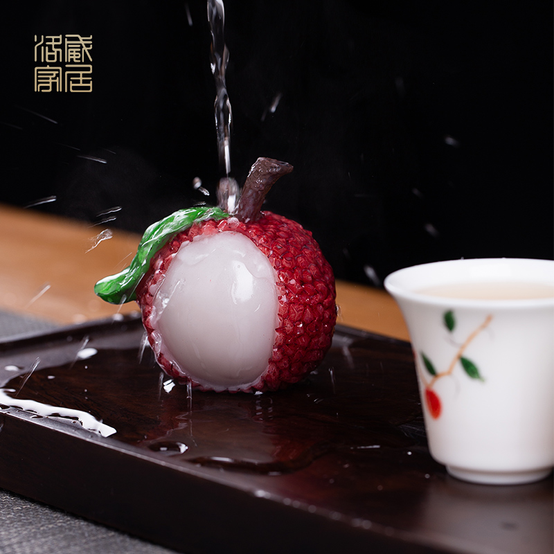 Litchi, tea set suit household jingdezhen ceramic tea tureen small Chinese kungfu tea of a complete set of gift boxes