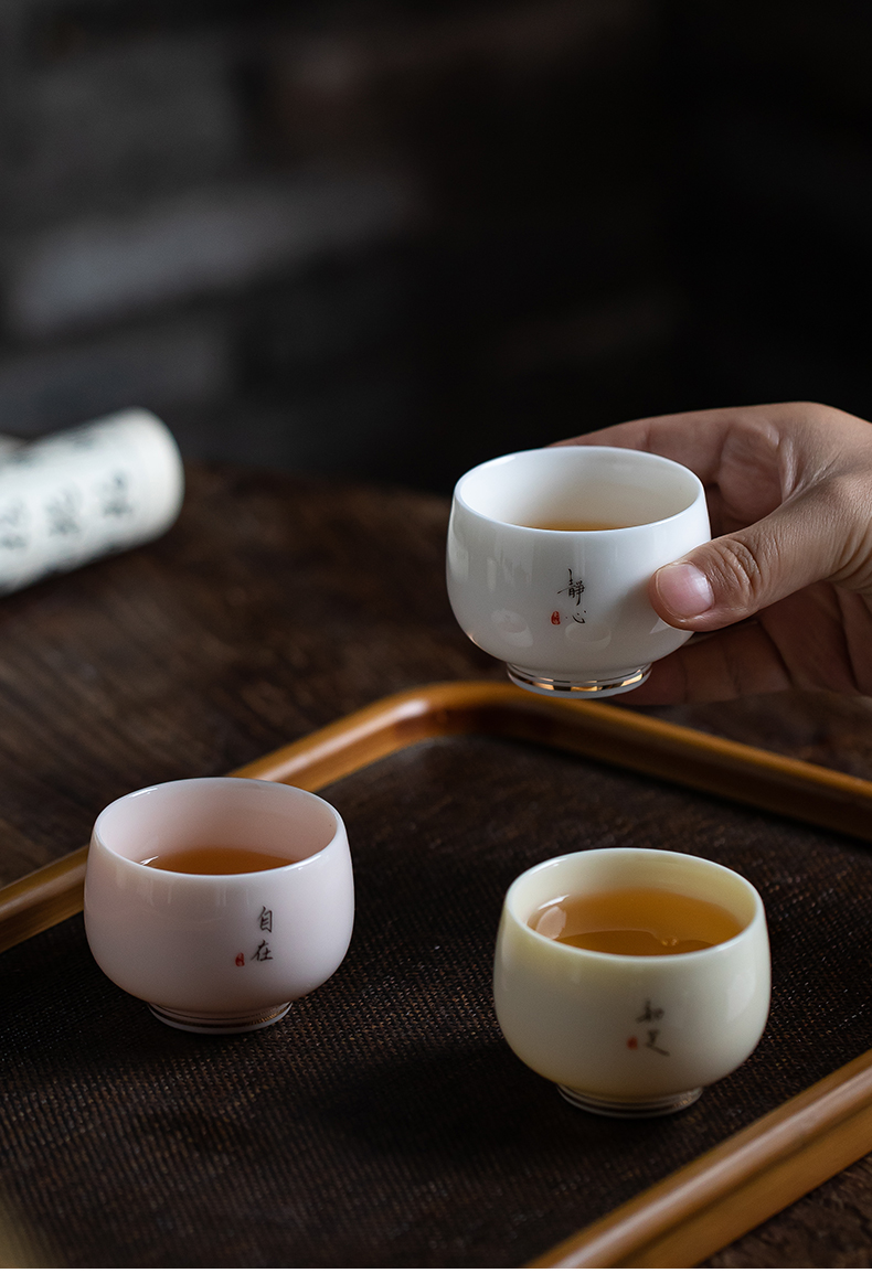 Masters cup, cup single cup of jingdezhen ceramic kung fu tea set small sample tea cup hand home tea cups