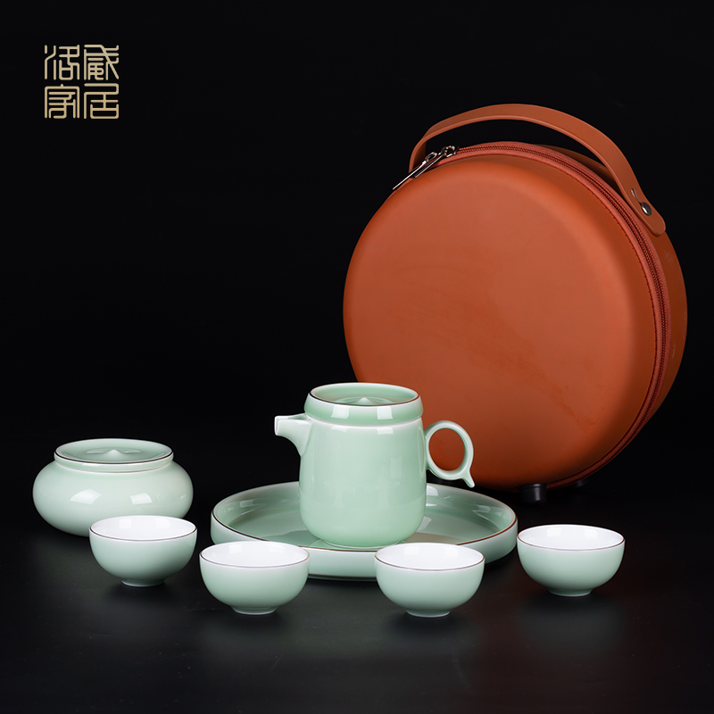 Blower, celadon kung fu tea set travel tea set small sets of portable contracted ceramic teapot teacup tea pot