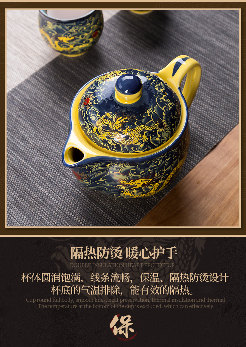 The ceramic teapot double anti hot filter single pot of household drinking water bottle jingdezhen kung fu tea teapot