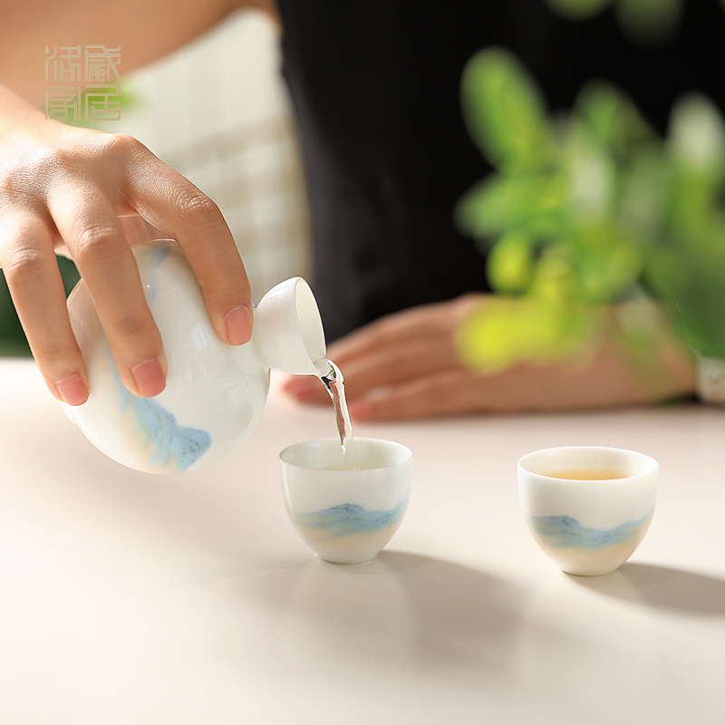 Luo wei wen hip household hot hip ceramic heat wine Chinese wind wine wine package rice wine liquor temperature