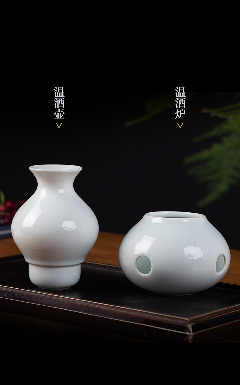 Glass wine liquor home runs small wine drinking cups of jingdezhen ceramic temperature wine suits for a small handleless wine cup