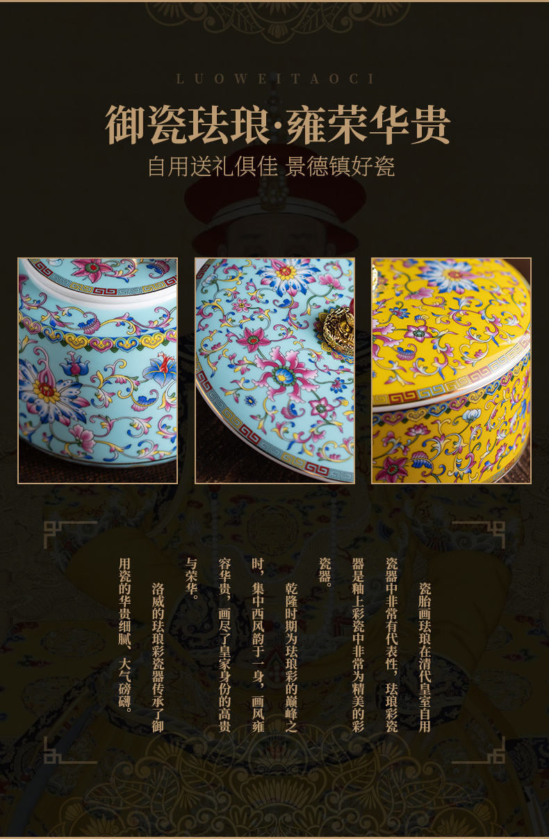 Blower, colored enamel teapot suit household teapot ceramic kung fu tea kettle pot pot of Chinese style to the girder