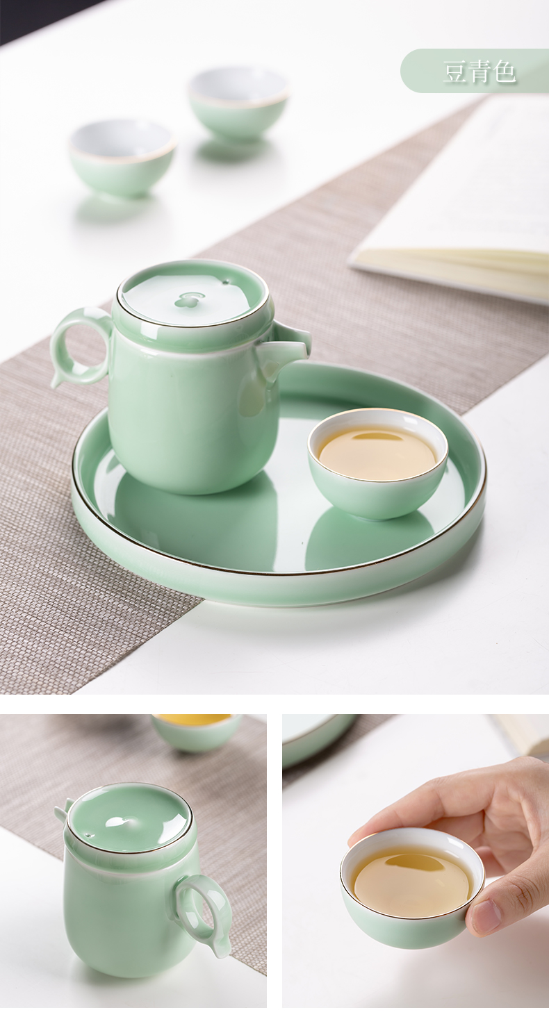 Blower, celadon kung fu tea set travel tea set small sets of portable contracted ceramic teapot teacup tea pot