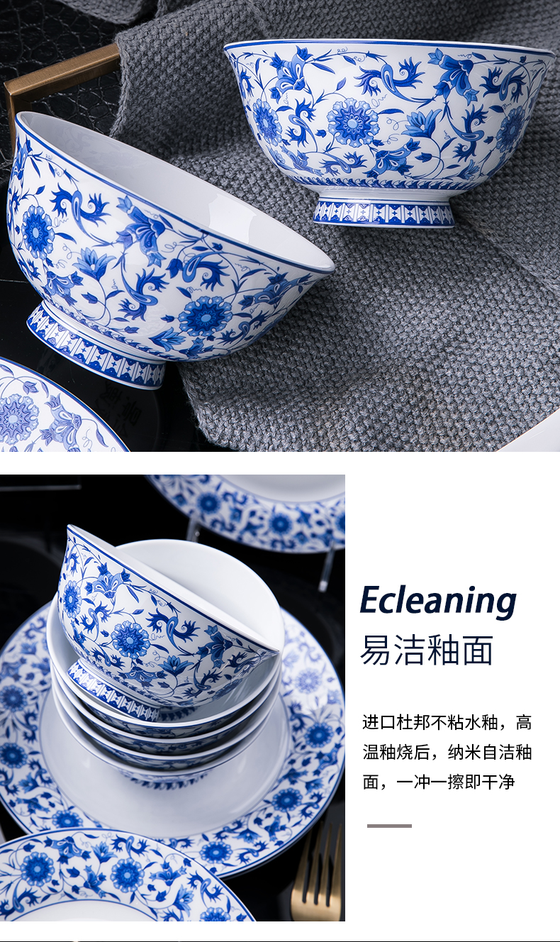 The dishes suit household contracted Chinese blue and white porcelain is jingdezhen ceramics ipads porcelain tableware dishes chopsticks the parts