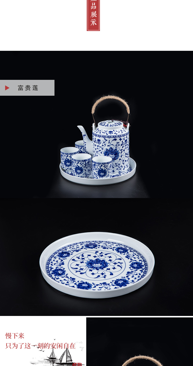 Jingdezhen ceramic teapot cool household girder kettle pot teapot high - capacity old large cold suit kettle