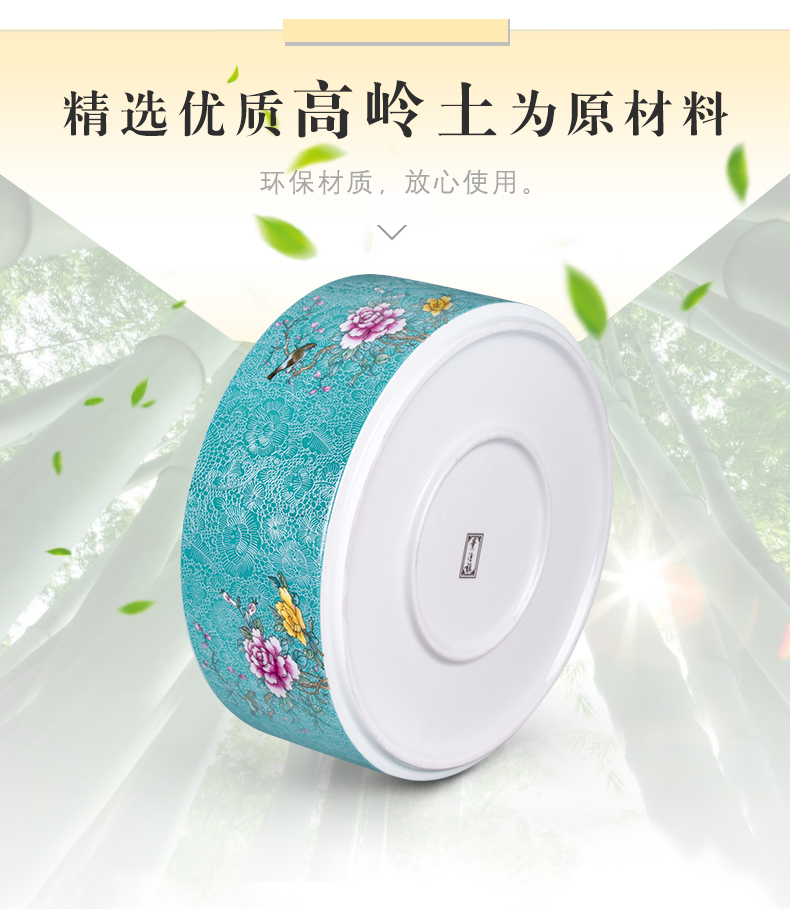 , pick flowers, jingdezhen ceramic tea pot large wake receives pu white tea tea cake storage POTS sealed as cans