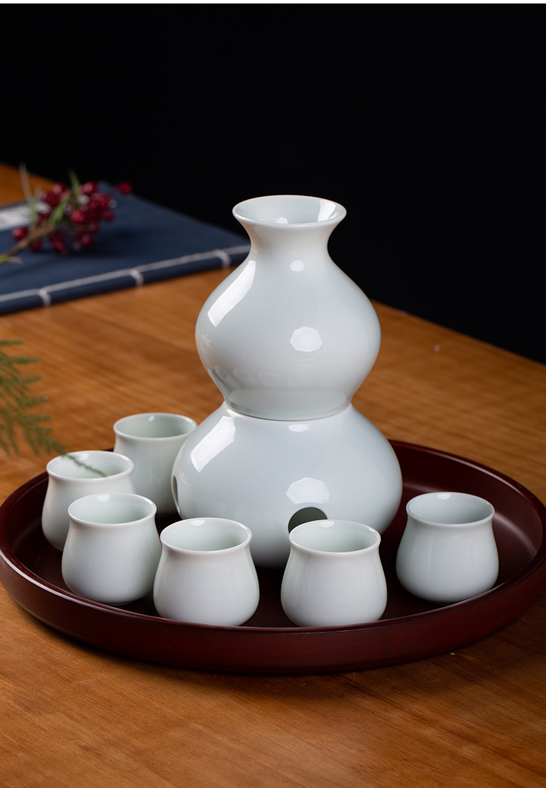 Glass wine liquor home runs small wine drinking cups of jingdezhen ceramic temperature wine suits for a small handleless wine cup