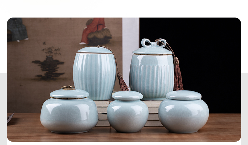 And your up with jingdezhen ceramic seal pot tea caddy fixings portable puer tea storage POTS tea accessories