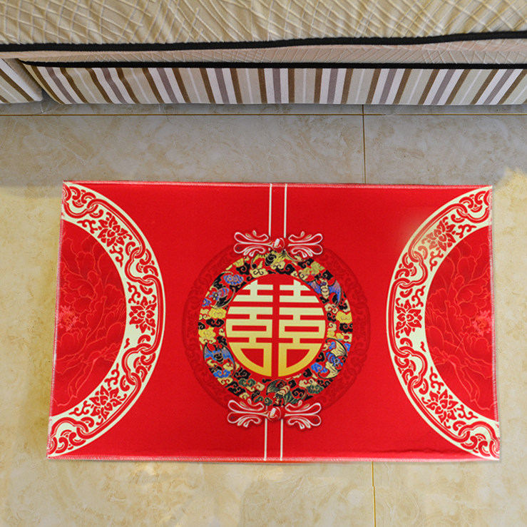 Entrance door wedding house arranged in doormat Wedding Foot Mat Door Cushion Bedroom Red Carpet Festive Red Anti Slip Mat