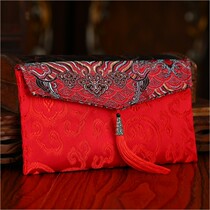 Marriage exquisite high-end red envelope changed to ten thousand yuan fabric big red envelope brocade cloth retro Chinese style profit seal
