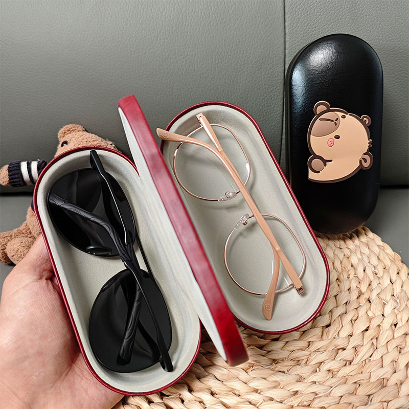 Two-Pack Myopia Glasses Case for Women, Pressure-Resistant, Portable, High-Looking, Multi-Functional, Two-In-One, Double-Layer Frame Storage Case