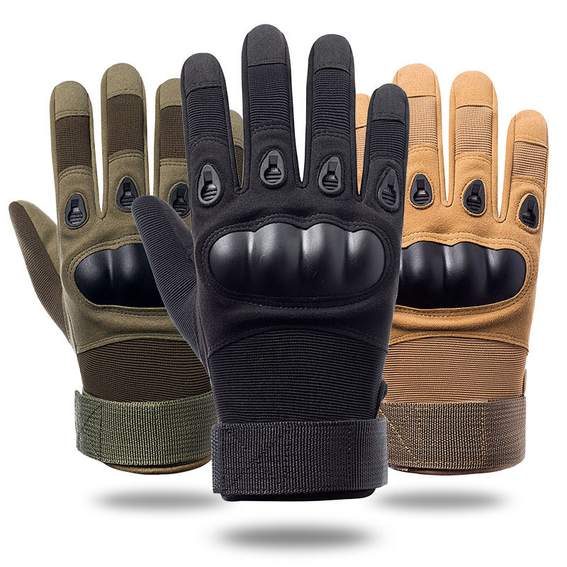 Outdoor tactical full finger gloves Male riding mountaineering motorcycle sports special forces CS non-slip combat protection gloves