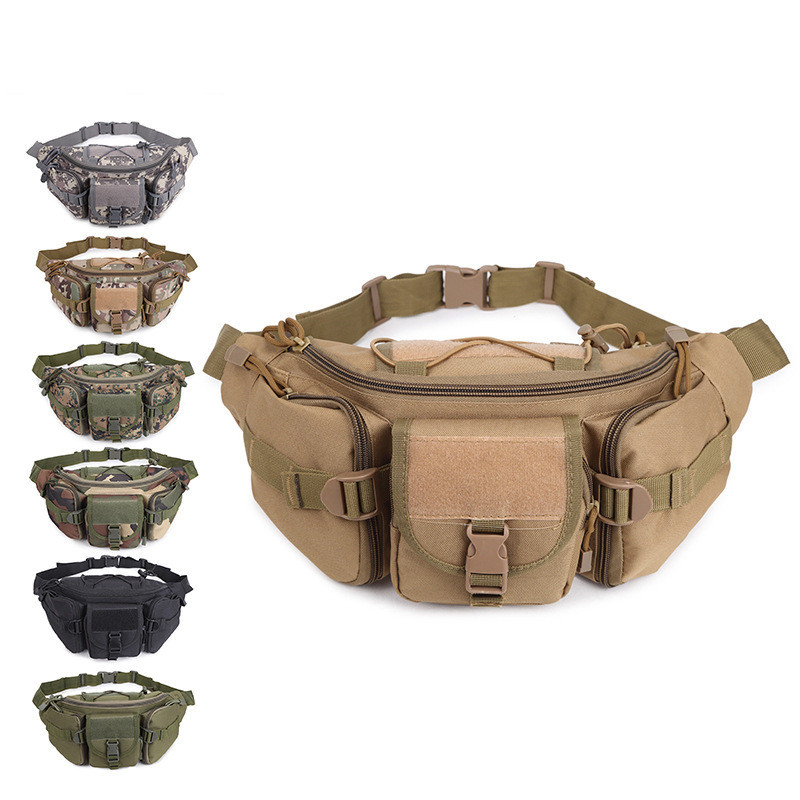 Tactical Cycling Waist Bag, Multi-Functional, Waterproof, Wear-Resistant, Camouflage Tool, Outdoor Fishing, Lure Sports, Cross-Body Mobile Phone Bag