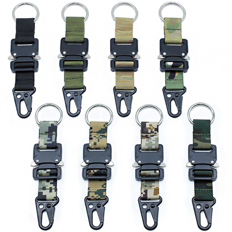 Tactical Cobra Buckle Nylon Webbing Hanging Buckle Keychain Outdoor Tactical Carabiner Eagle Beak Hook Molle Buckle