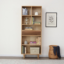 Nordic style White oak bookcase Japanese study furniture Solid wood bookcase bookcase