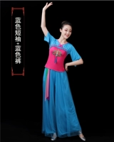 Синий короткий рукав+синие марлевые штаны