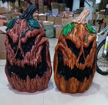 Halloween Decorations Hotel Company Mall Fabric View Large Scene Decoration Acoustic Control Luminous Ghost Called Resin Pumpkin