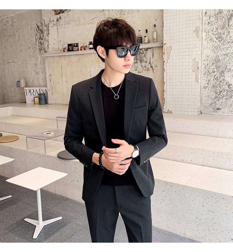 2019 thanh niên mới giản dị phù hợp với màu sắc phù hợp với quần yếm nam kinh doanh giản dị Slim Hàn Quốc nhỏ phù hợp - Suit phù hợp bộ vest nam trẻ trung