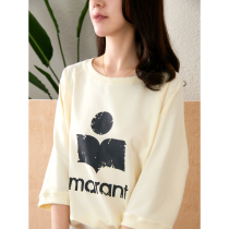 U home seven-quarter sleeve T-shirt female 2021 summer new Korean loose thin letter print casual lady top