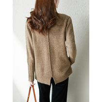 U Home Heavy Bull Fluff Clothes Women 2021 Autumn Winter New Loose Sets of Lazy Breeze High Collar Knitwear Cardiovert