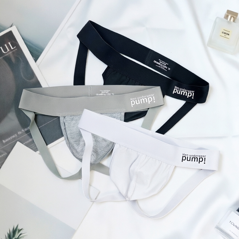Men's Thong Underwear Free Shipping Low-Rise Sexy Solid Color Briefs Pure Cotton Tight-Fitting Butt-Lifting Double Thong Breathable White Briefs