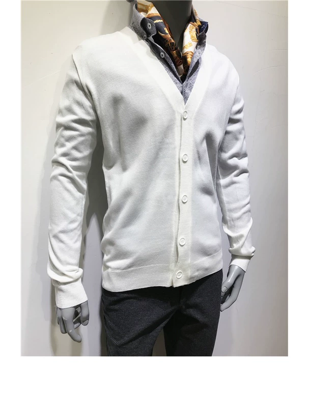"Bây giờ" áo len dệt kim màu rắn mới của nam giới Hàn Quốc áo len dệt kim dài tay giản dị của Hàn Quốc-CD004 - Cardigan