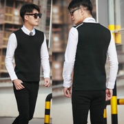 Mùa thu mới của nam Hàn Quốc áo vest dệt kim giản dị áo sơ mi nam phiên bản Hàn Quốc của áo vest nam ấm áp hoang dã -ST046