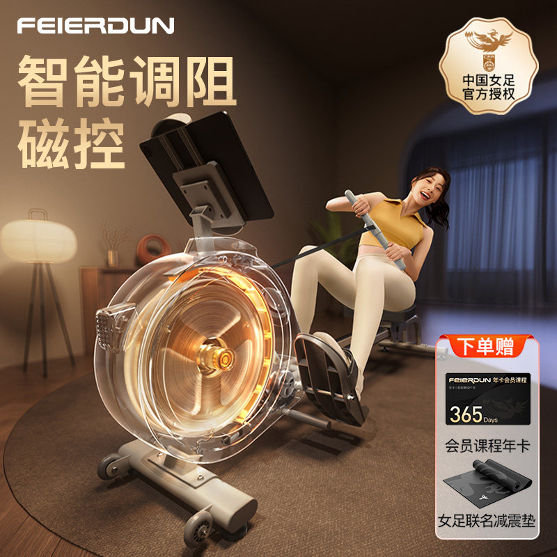 Fed intelligent rowing machine home training Magnetic control mute folding paddle rowing machine sport with aerobic fitness rowing machine-Taobao