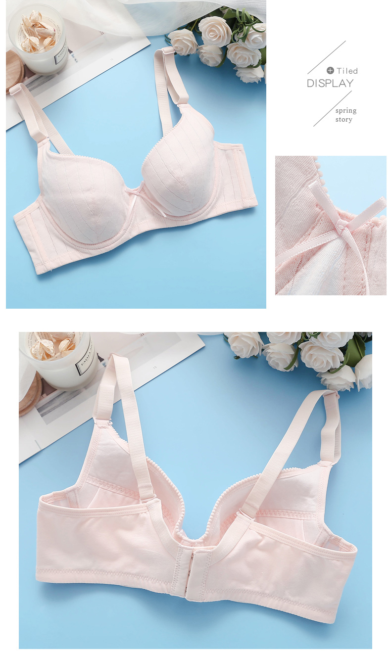 Yilanfen cỡ lớn cotton mỏng thời kỳ phát triển học sinh trung học cô gái áo ngực mềm bên vòng thu thập đồ lót đại học quần xì áo vú