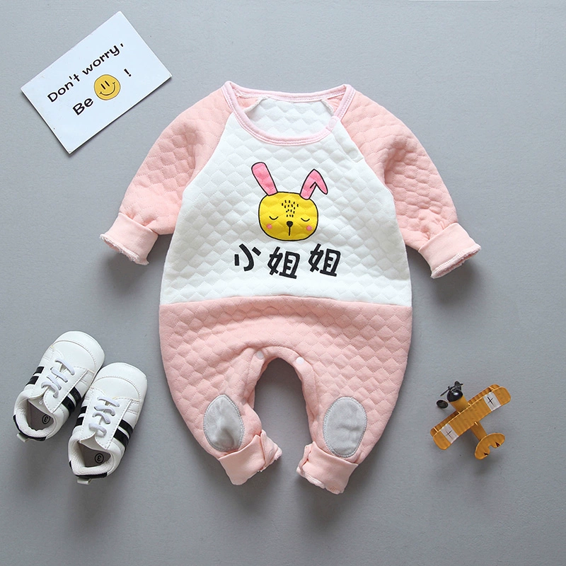 Áo ấm cho bé mùa xuân và mùa thu chăn bông nam nữ Quần áo trẻ em quần áo thủy triều quần áo sơ sinh cotton đồ ngủ mùa đông đồ ngủ bé gái