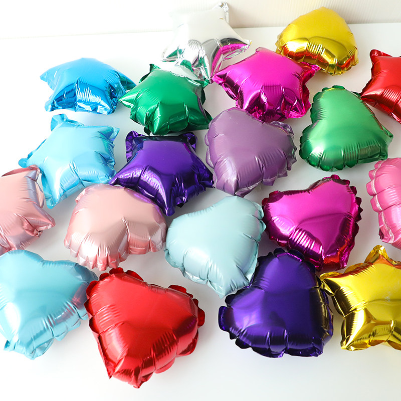 5 inch heart-shaped aluminum film balloon star moon pentagram shopping mall activities birthday party wedding room decoration