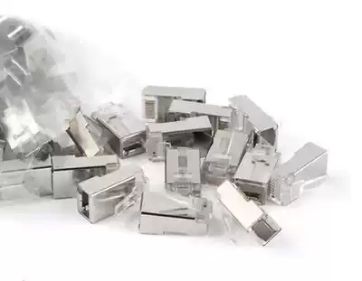 Anpu Crystal Head Super Class 5 RJ45 Shielded Crystal Head Network Route 8 Core Gold-plated Connector 100 Boxes